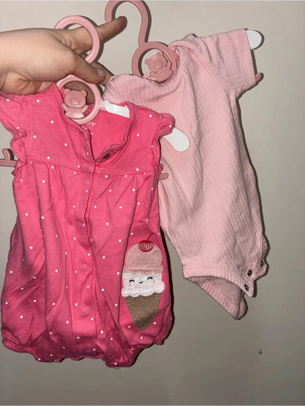 Girls' Pink Ice Cream One-Piece Romper - Unbranded